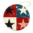 thumbnail image 3 of Christmas Ornament Memorial Day Patriotic Double Sided Porcelain 3 Inch USA Flag Stars Pattern for Boys Girls Round Ceramic Christmas Decoration Funny Gifts for Women/Men, 3 of 5
