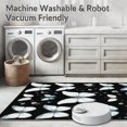 thumbnail image 5 of ODIKA 5'x7' Machine Washable Non-Slip Area Rug, Botanical Haven With Elegant Wing High Traffic Rug, White, 280653, 5 of 7