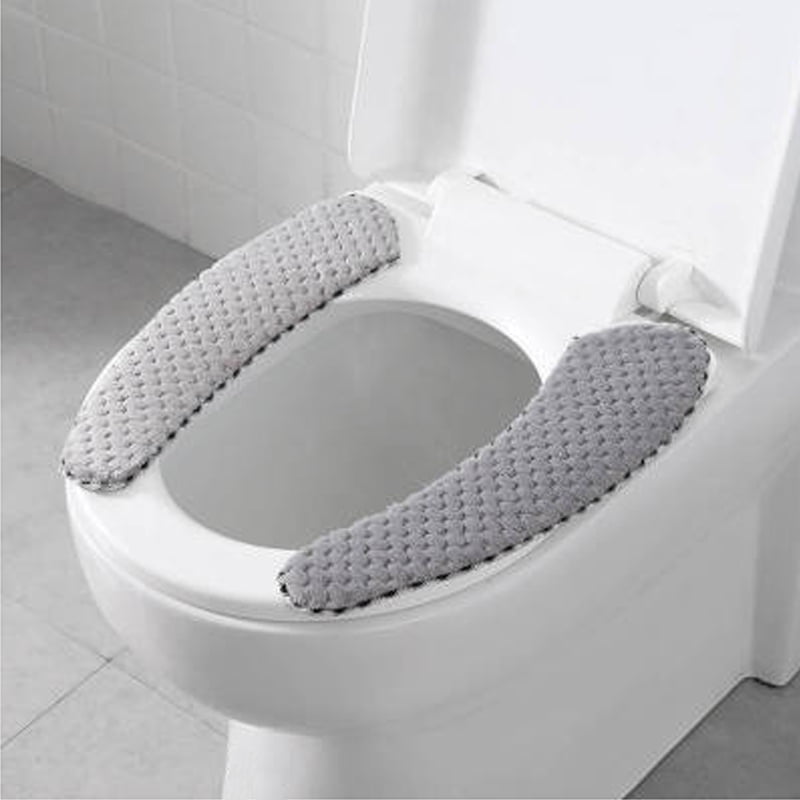 Jennles 3 Pairs Printed Strips Toilet Seat Cushion Stickers Thicken Pad Cover Washable Decals Bathroom Warmer