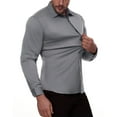 thumbnail image 6 of sogami Mens Long Sleeve Stretch Dress Shirts Wrinkle-Free Solid Button Down Shirts, 6 of 8
