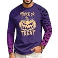 thumbnail image 4 of Halloween Long Sleeve Tshirts for Men Funny Spooky Ghost Witch Pumpkin Printed Workout Athletic Basic Sweatshirts for Holiday Streetwear, 4 of 5