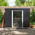 thumbnail image 2 of JAXPETY 4 x 9 Ft Outdoor Storage Shed Heavy Duty Galvanized Steel Tool House for Garden Lawn, Gray, 2 of 5