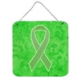 thumbnail image 1 of Lime Green Ribbon for Lymphoma Cancer Awareness Aluminium Metal Wall or Door Hanging Prints, 6 x 6 In., 1 of 1