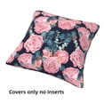 thumbnail image 3 of Throw Pillow Covers, Rose Pink Flowers Soft Square Pillow Cases with Invisible Zipper for Couch Bed Sofa, Farmhouse Fall Home Decor 20"x20", 3 of 7