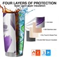 thumbnail image 7 of 20 Oz Purple and Grey Abstract Art Artwork Coffee Tumbler Double Wall Insulated Stainless Steel Water Bottle | Metal Reusable Thermoses Flask with Cup Cap | Leak & Sweat Proof with Anti-Dust Lid, 7 of 7