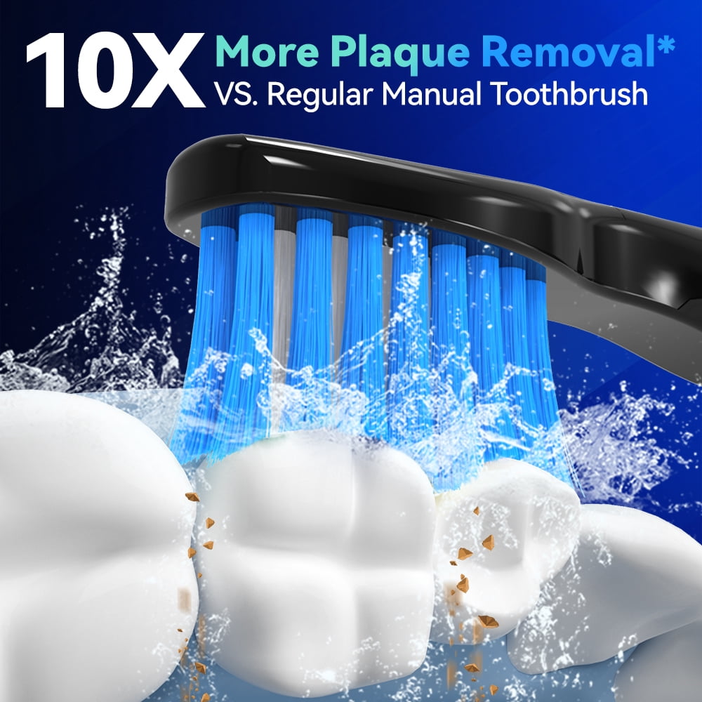 Seago Rechargeable Power Toothbrush for Adults with Travel Case, 5 Cleaning Modes, 300 Days  Battery Life ,SG-575 Blue