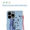 thumbnail image 4 of Allytech Colorful Painting PU Leather Case for iPhone 14 Pro 6.1" 2022, Flip Folio Kickstand Card Slots Removable Hand Strap Case for iPhone 14 Pro 5G, Feather Bird, 4 of 6
