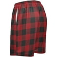 thumbnail image 4 of Red Black Buffalo Plaid Men's Athletic Shorts,Men's Pajama Bottoms for Home and Rest-XL, 4 of 7