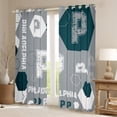 thumbnail image 2 of Manfei Letter P Monogrammed Black Out Curtains,Philadelphia Sport City Curtains Pack of 2 (42x63 Each),Gray Green White Bedroom Curtains For Boys Kids,Microfiber Room Decorative, 2 of 6