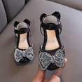 thumbnail image 4 of HABDGIKS Girl's Sandals Dance Show Princess Flat Soft Bottom Rhinestone Mesh Bow Ribbon Footwear, 4 of 5