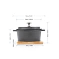 thumbnail image 2 of HAWOK Cast Iron Mini Round Cocotte Set, Dia.3.9”, 9oz. Mini Dutch Oven with Bamboo Tray, Set of 6, Pre-seasoned, 2 of 5
