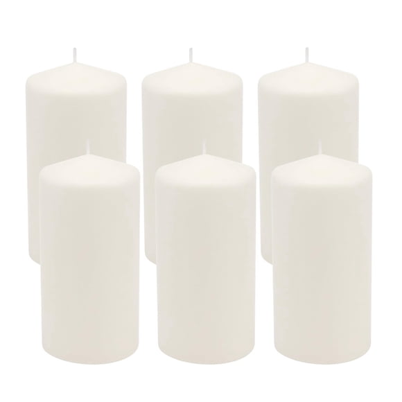 Stonebriar Unscented White Tall Pillar Candles, 65 Hour Burning Candle Pillars, Perfect for Decor, Weddings, Emergencies 3" X 6",