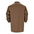 thumbnail image 6 of Xudanell Men's Casual Long Sleeve Button up Shirts Linen Dress Shirt Beach Shirts (Coffee,S), 6 of 8