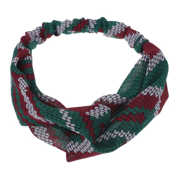 Unique Bargains 1 Pc Fashion Arrow Pattern Cross Elastic Hairband for Women Dark Green
