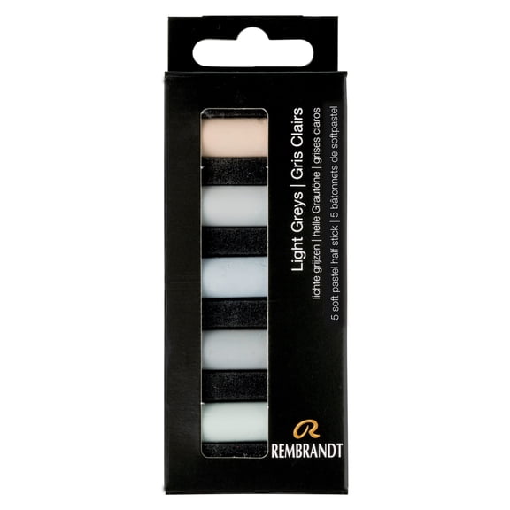 Rembrandt Soft Pastel Set, Half-Stick, 5-Colors, Light Grays
