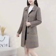 thumbnail image 4 of RYDCOT Long Winter Pea Coats for Women Elegant Long Sleeve Single Breasted Woolen Trench Coat Notch Lapel Ladies Coats Overcoat with Pockets Clearance, 4 of 4