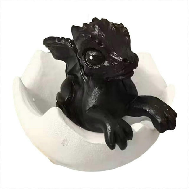3D printed dragon eggs, dragon statue desktop decoration set, Black