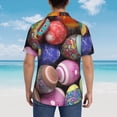 thumbnail image 6 of Kll Men'S Hawaiian Shirt Short Sleeve Button Down Beach Shirts-Easter Eggs1, 6 of 8