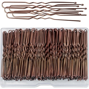200 PCS Hair Pins for Thick Hair, U Shaped Hair Pins Hair Grips for Buns, Secure Hold Girls Women Styling Pins with Storage Box, Hair Decoration Hairdressing Salon(brown)