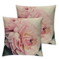 thumbnail image 2 of COMIO Hello Spring Throw Pillow Covers Watercolor Pink Rose Flowers Floral Leaves Cushion Case Set of 2 for Home Sofa Bed Couch Decorative (2pc Pink Rose) White, 2 of 6