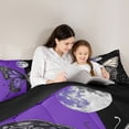 thumbnail image 5 of Homewish Abstract Butterfly 3 Pieces Queen Comforter Set For Female Men Teens,Black Purple Ultra Soft Bedding Sets,Exotic Style Bedding Comforter Set,Luxury Bedroom Decor,Reversible, 5 of 8