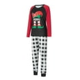 thumbnail image 3 of Christmas Family Pajamas Matching Set Letter Boots Print Long Sleeve Tops and Plaid Pants Sleepwear, 3 of 10