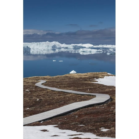 Greenland, Disko Bay, Ilulissat, Sermermiut Ruins Hike, Hiking Walkway Print Wall Art By Walter