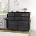 thumbnail image 3 of Twister.CK 10 Drawer Dresser Chest of Drawers, Fabric Storage Organizer Drawers, with Side Pockets & Hooks for for Bedroom Living Room Entryway Nursery, Dark Gray, 3 of 8