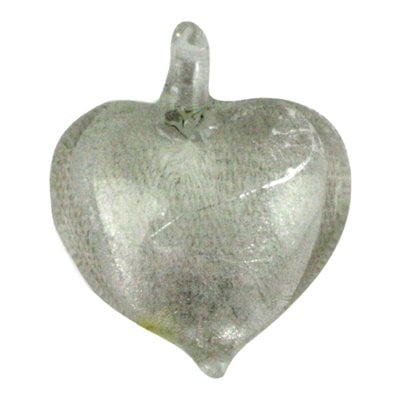 - Set of 10 Silver Venetian Glass Wedding Heart with Loop
