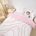 thumbnail image 3 of Homewish Pink Lines Twin Duvet Cover,Modern Geometric Twin Bedding,Pink Reversible,2pcs,1 Duvet Cover and 1 Pillowcase, 3 of 6