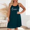 thumbnail image 2 of Fewfanhot Gowns for Women Sleepwear Love Print Thin Strap Sleeveless Nightgown, Long Loose Fit Sleep Dress, Cozy Casual Loungewear for Home, 2 of 6