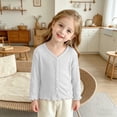 thumbnail image 6 of Annhoo Girls Summer Cardigan Comfy Breathable V Neck Long Sleeve Jackets Fashion Ruffle Hem Cute Soft Jacket, 6 of 9