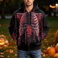 thumbnail image 2 of XDZJLR Mens Halloween Zip Up Hoodies Skeleton Graphic Casual Long Sleeve Jacket Fall Winter Hooded Sweatshirts, 2 of 6