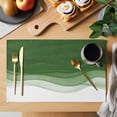 thumbnail image 2 of Ombre Waves Placemats Set of 8, Abstract Art Gradient Sage Green Modern Placemats for Dining Table, Place Mats for Kitchen Tabletop, Waterproof Wipeable Dining Table Mats Set, 2 of 9