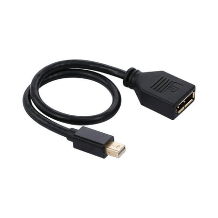 Mini DP to DP Adapter Cable 4K@60Hz Mini DisplayPort to DisplayPort Converter Male to Female Gold-plated Cord for Macbook Thunderbolt Projector 30cm/11.81in (Black)