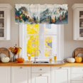 thumbnail image 2 of Fall Forest Valances for Windows, 54 x 18in, Watercolor Mountain Fog Vintage Linen Rod Pocket Kitchen Valance Curtain Light Filtering Window Treatments for Living Room Bedroom, 1 Panel, 2 of 7