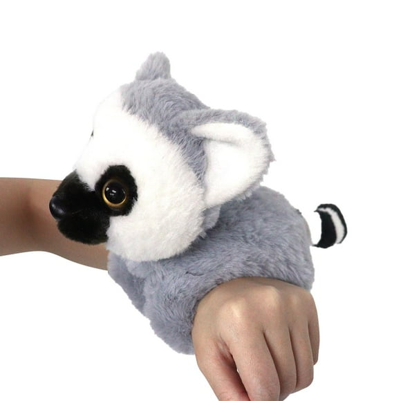 The Petting Zoo Ring Tailed Lemur Stuffed Animal Plushie Slap Bracelet, Gifts for Kids, Slapstix Wildlife Animals, Lemur Plush Toy, 10 inches