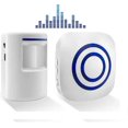 thumbnail image 1 of Timbre inalámbrico Kit de timbre de puerta eléctrico con 1 receptor y 1 sensor de detector de movimiento Pir Alerta de alarma de seguridad para visitantes con 38 melodías a 3 volúm, 1 of 5