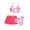 Watermelon Red, variant on CCRFTGI Girls Swimsuit 3 Piece Summer Cute Bathing Suit Allover Printed Criss Cross Bikini Set with Cover Up Skirt Beach Swimwear 2-12 Years Black 9-10 Years