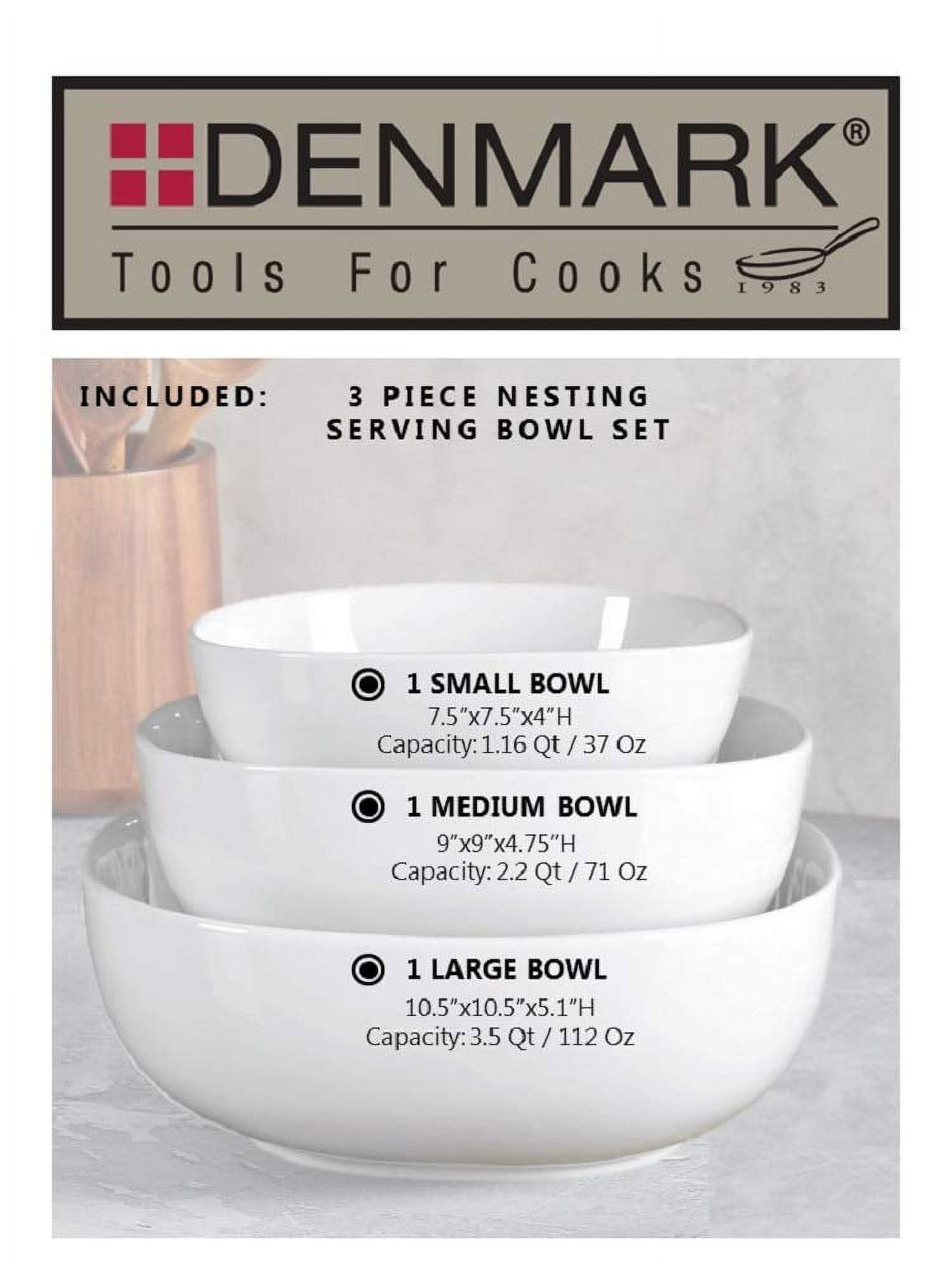 Denmark 5pc White Shallow Bowl Set - Blanc de Blanc Collection - 5 Piece