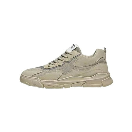 

Rockomi Mens Running Shoe Fitness Workout Sneakers Breathable Trainers Men Lightweight Anti Slip Flats Sport Walking Shoes Light Brown 7.5
