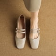 thumbnail image 3 of YOWMNS Women's Handmade Square Toe Strap Buckle Low Heels Mary Jane Shoes, 3 of 5