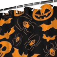 thumbnail image 3 of Halloween Pumpkins Bats Spiders and Skulls Shower Curtain 36"x72" ,Bathroom Decorative Shower Curtains Set with 12 Hooks,Modern Waterproof Washable Shower Curtain, 3 of 6