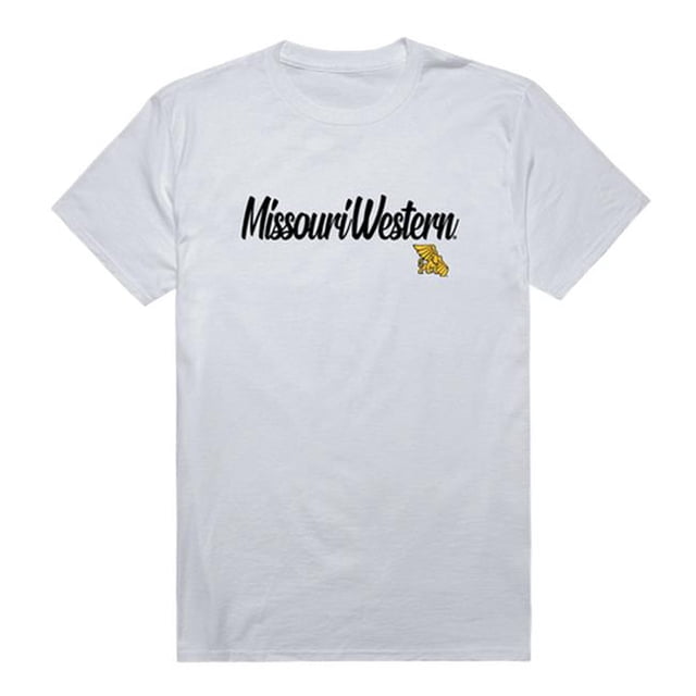 W Republic 554-439-WHT-02 Men Missouri Western State University Griffons Script T-Shirt, White - Medium
