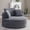 Grey, variant on 53'' Oversized Round Chaise Lounge Chair Indoor,Upholstered Corduroy Deep Seat Cloud Circle Sofa Chair,Modern Fluffy Comfy Floor Reading Armchair for Living Room,Bedroom,No Assembly Required,Black