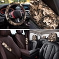 thumbnail image 4 of Binienty 14 Piece Branch Hunting Camo Auto Seat Covers Front And Back with Matching Console Armrest Cover Steering Wheel Cover Seat Belt Cushion Pad Headrest Covers Automotive Interior Decor Set, 4 of 7
