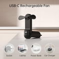 thumbnail image 4 of Miniventilador portátil JISULIFE 3 en 1, recargable por USB y batería externa, 4 of 6