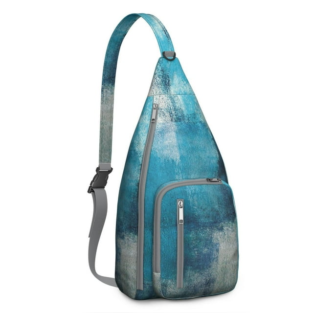 Modern Abstract Sling Backpack - Clean Line Geometric Print Crossbody Bag, Fashionable Water-Resistant Daypack
