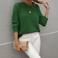 thumbnail image 4 of Ichuanyi liquidación de mujeres moda casual sólido de color sólido tejido de manga larga tops de cuello redondo ICHUANYI WER202308242366, 4 of 7