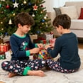 thumbnail image 3 of ELUTONG Boy's Christmas Pajamas，Kids Long Sleeve Santa Claus and Dinosaur Sleepwear Sets for 2-12T, 3 of 7
